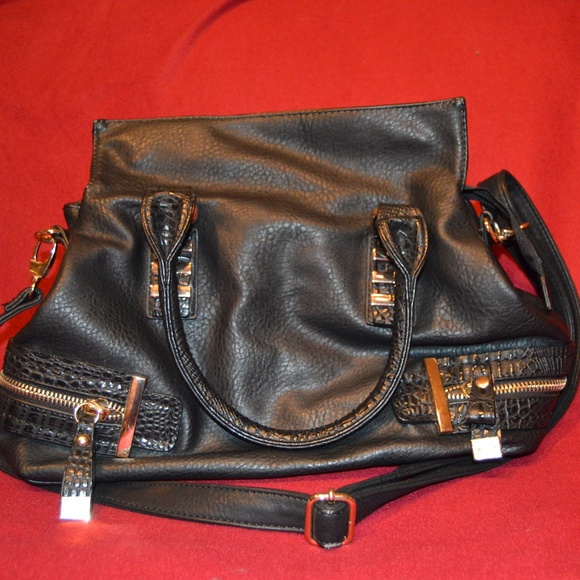 SALE Black Faux Leather Bag - Picture 2 of 7